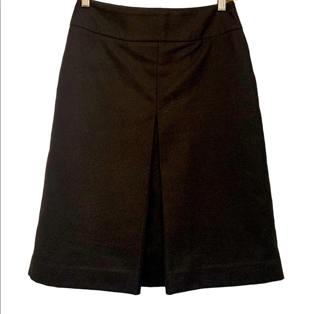 Banana Republic Wool Kick Pleat A-line Skirt Black